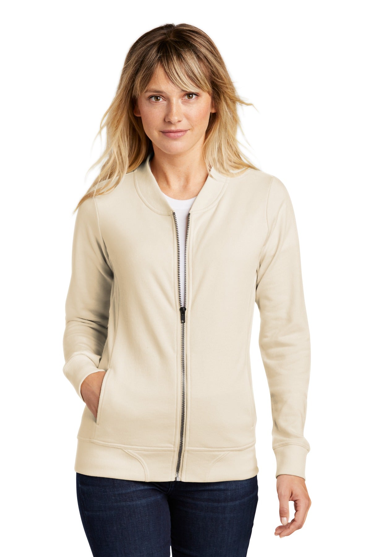 Sport-Tek Women's Lightweight French Terry Bomber LST274 Womens Apparel Sweatshirts & Fleece