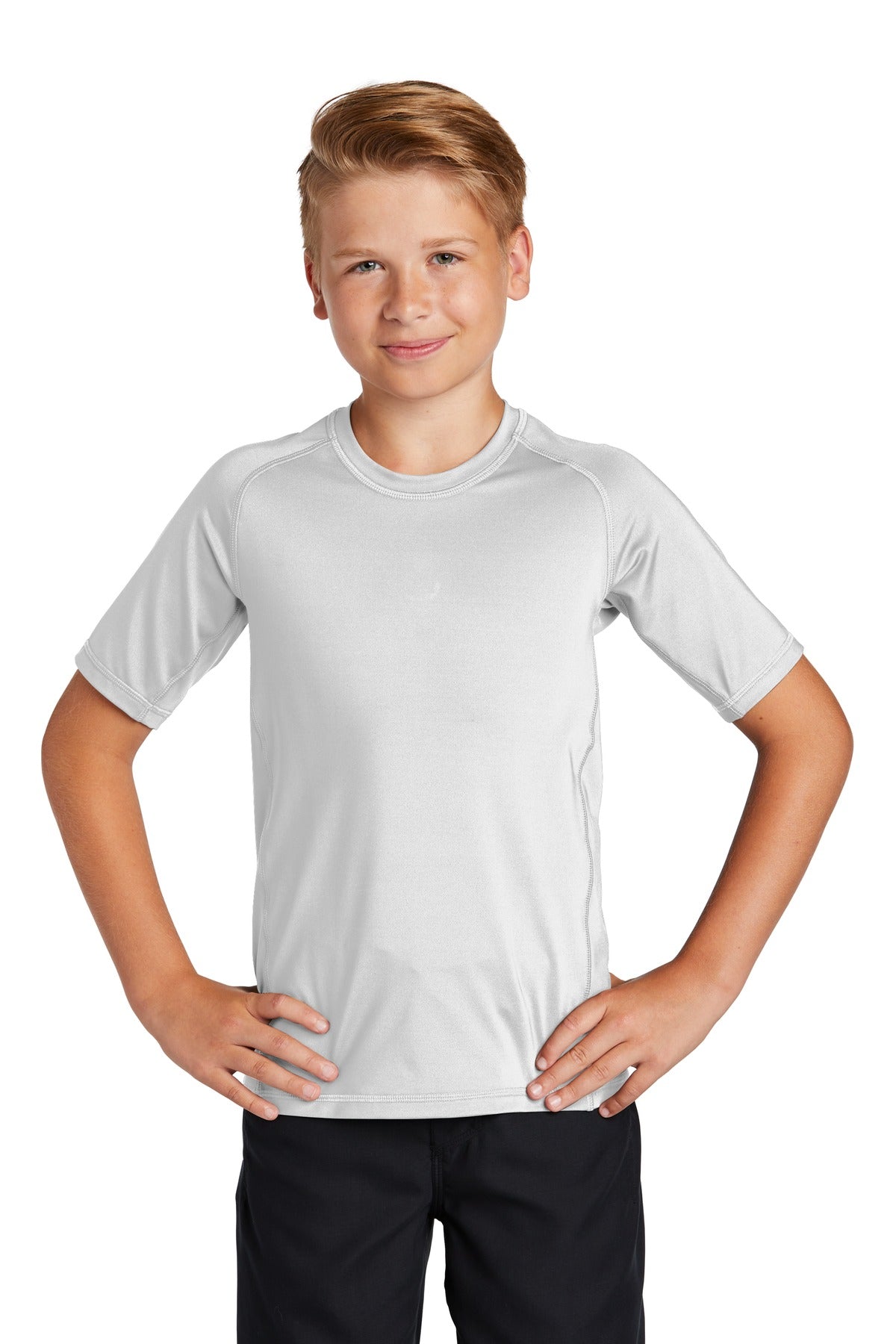 Sport-Tek Youth Rashguard Tee YST470 Youth Apparel Shirts & Tops