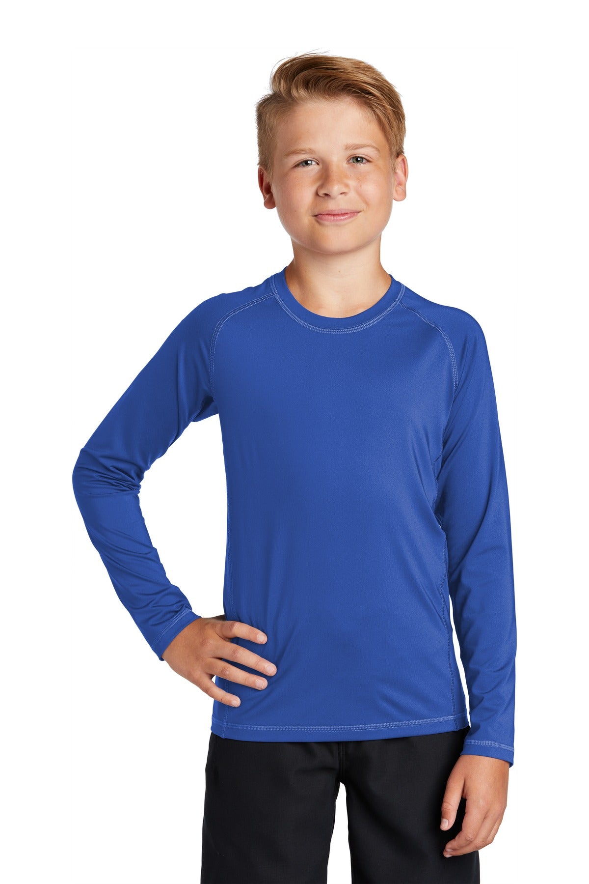 Sport-Tek Youth Long Sleeve Rashguard Tee YST470LS Youth Apparel Shirts & Tops