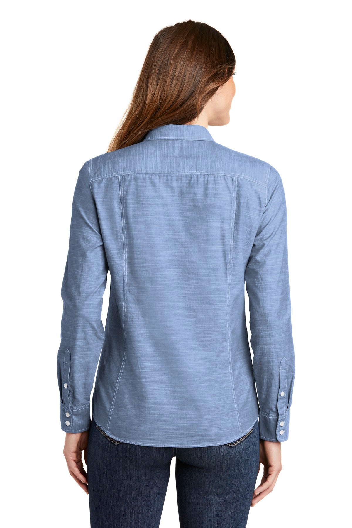 Port Authority Women's Slub Chambray Shirt. LW380 Womens Apparel Shirts & Tops