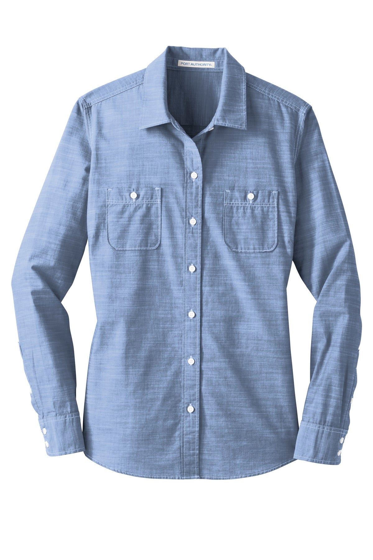 Port Authority Women's Slub Chambray Shirt. LW380 Womens Apparel Shirts & Tops