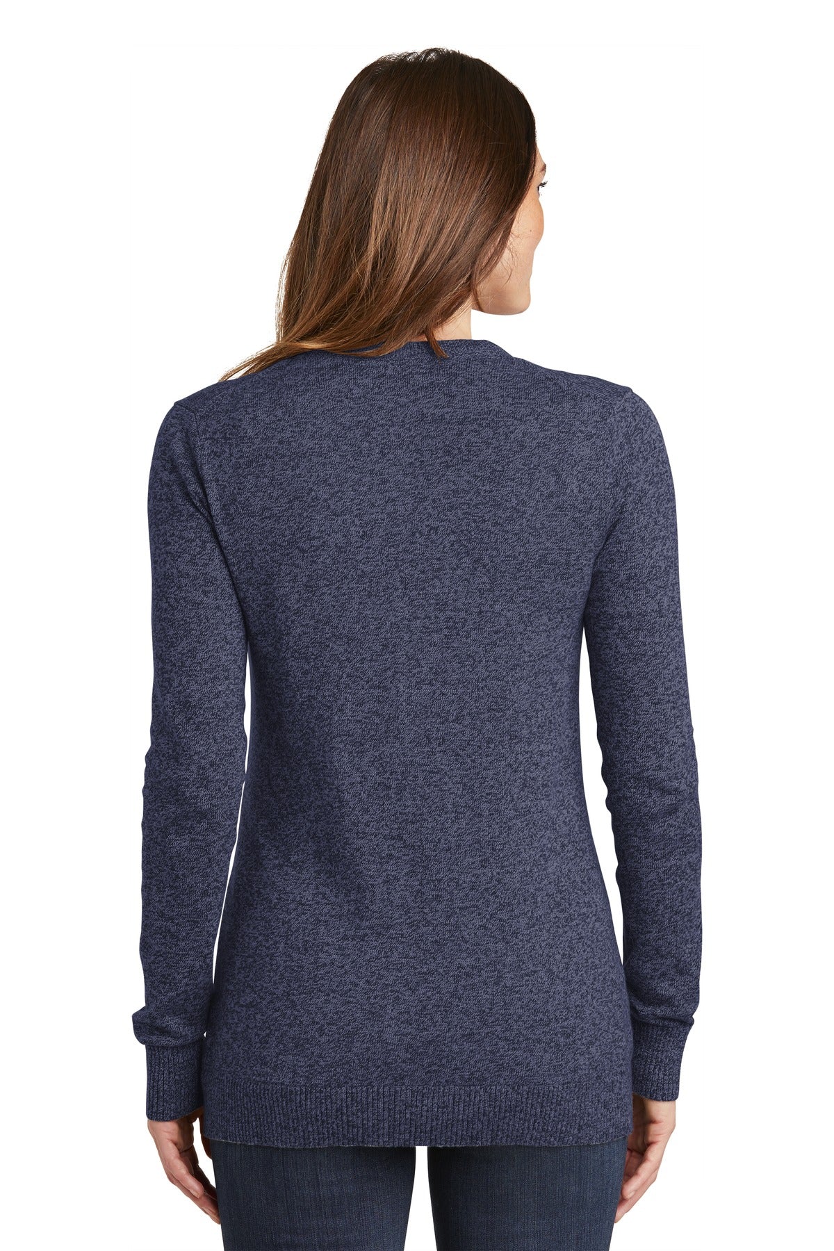 Port Authority Women's Marled Cardigan Sweater. LSW415 Womens Apparel Sweatshirts & Fleece