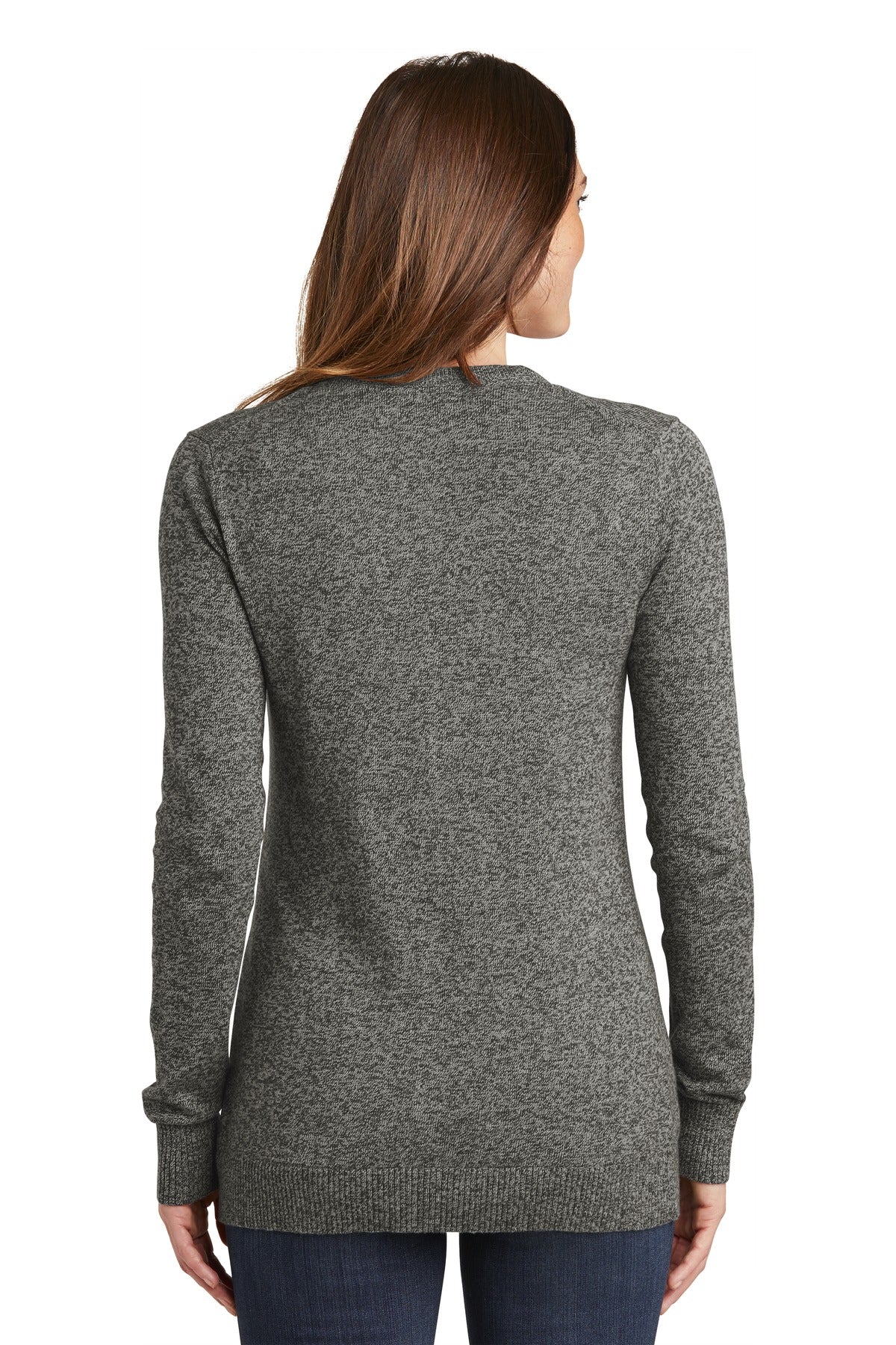 Port Authority Women's Marled Cardigan Sweater. LSW415 Womens Apparel Sweatshirts & Fleece