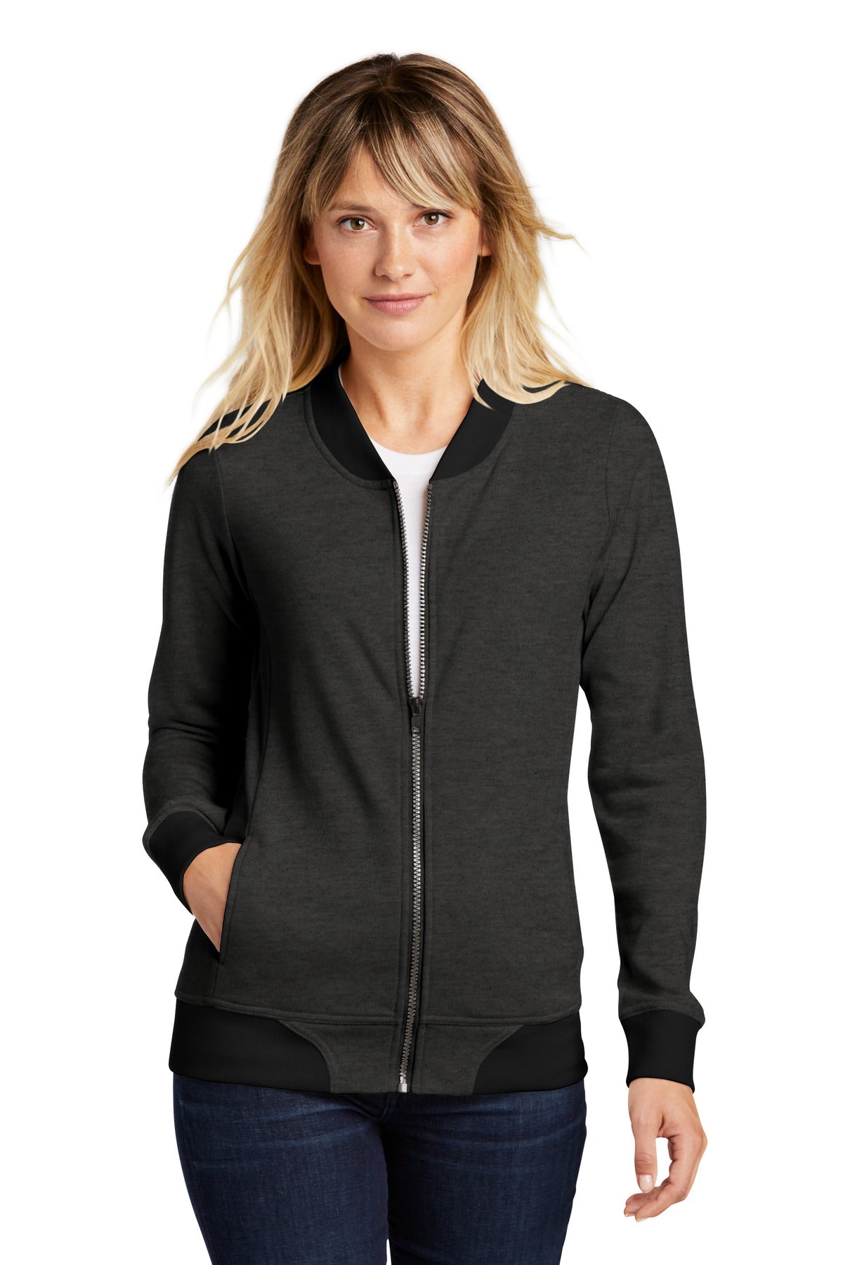 Sport-Tek Women's Lightweight French Terry Bomber LST274 Womens Apparel Sweatshirts & Fleece