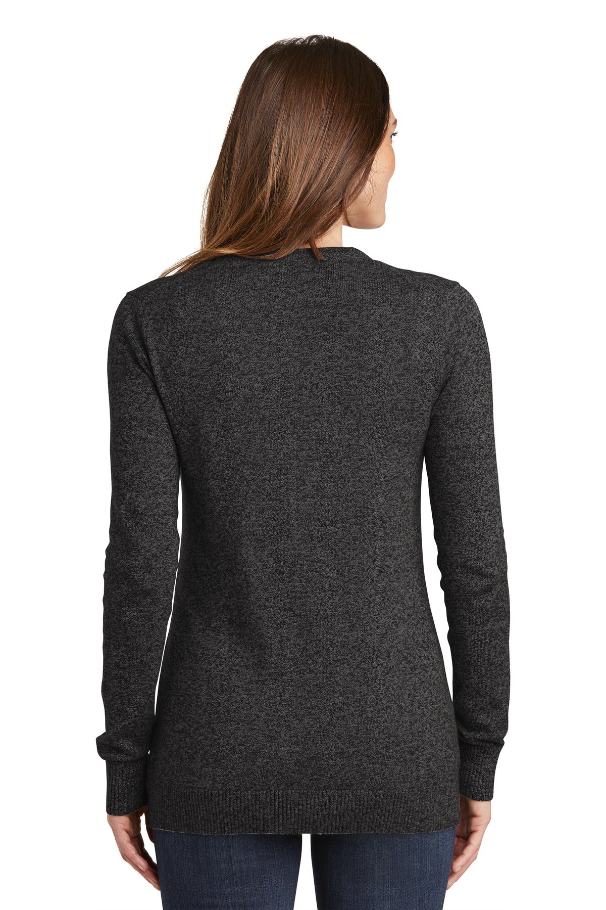 Port Authority Women's Marled Cardigan Sweater. LSW415 Womens Apparel Sweatshirts & Fleece