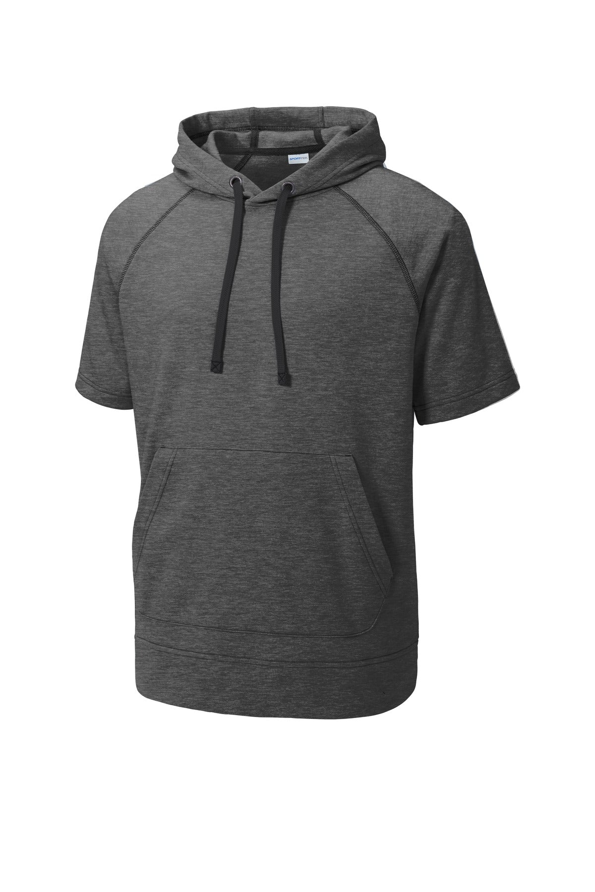 Sport-Tek Men's PosiCharge Tri-Blend Wicking Fleece Short Sleeve Hooded Pullover ST297 Mens Apparel Sweatshirts & Fleece