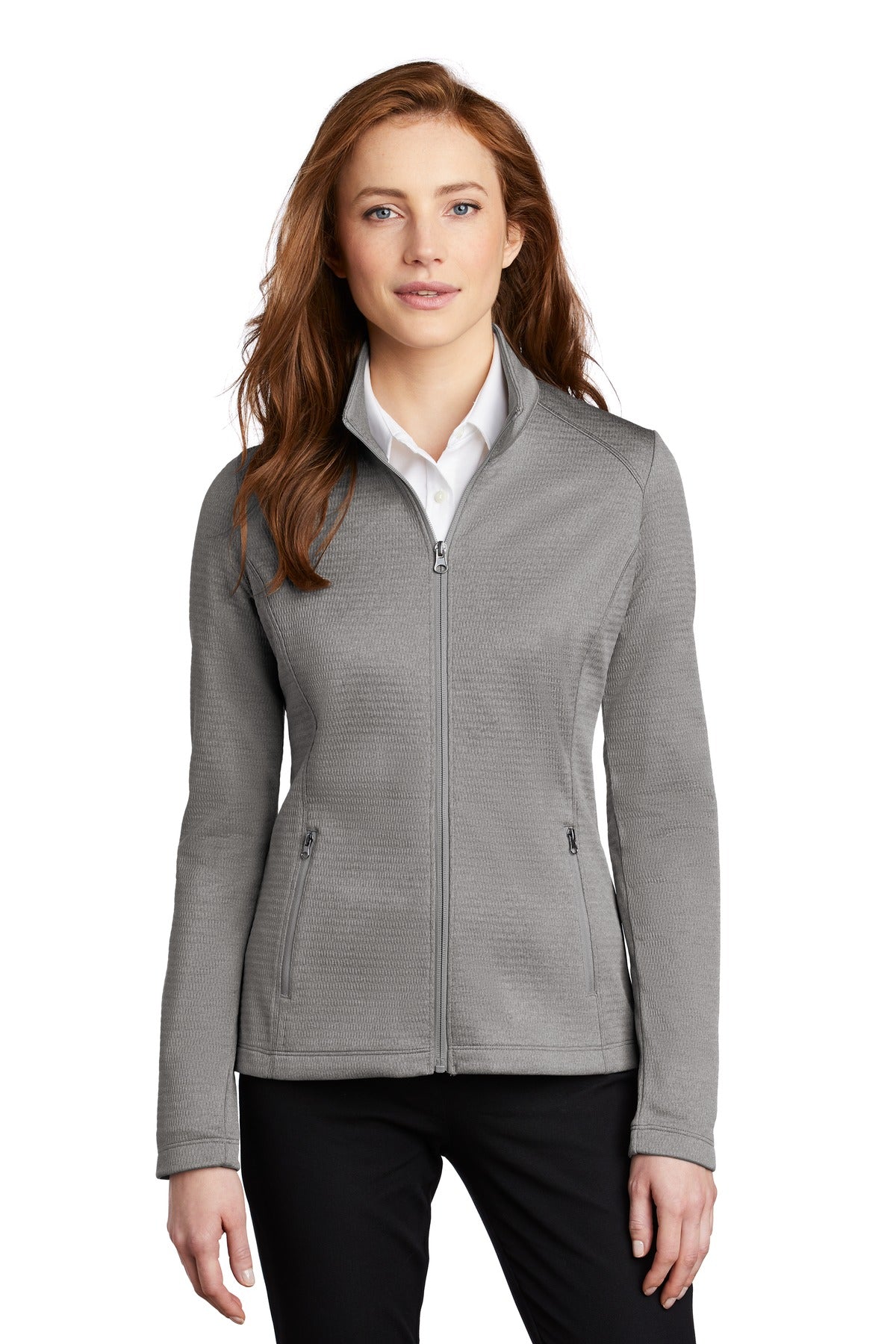 Port Authority Women's Diamond Heather Fleece Full-Zip Jacket L249 Womens Apparel Jackets & Vests
