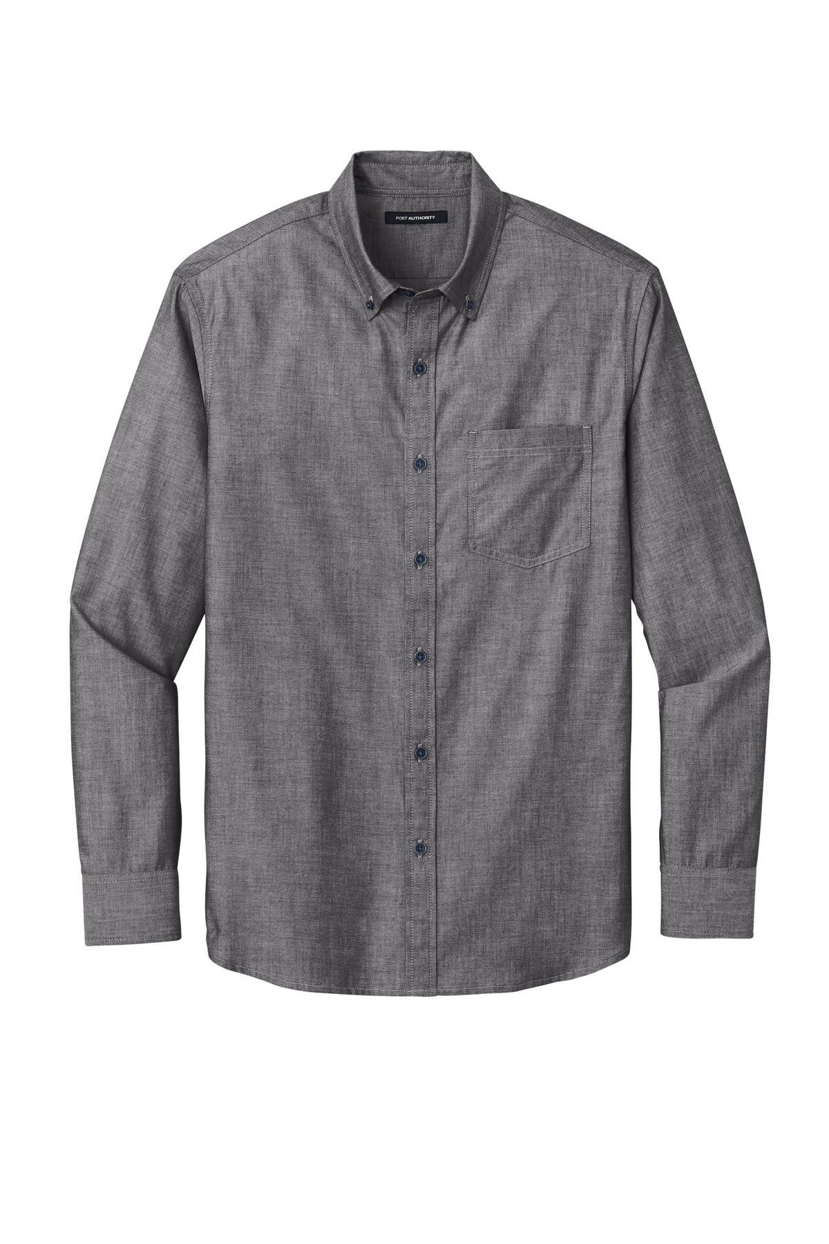 Port Authority Men's Long Sleeve Chambray Easy Care Shirt W382 Mens Apparel Shirts & Tops