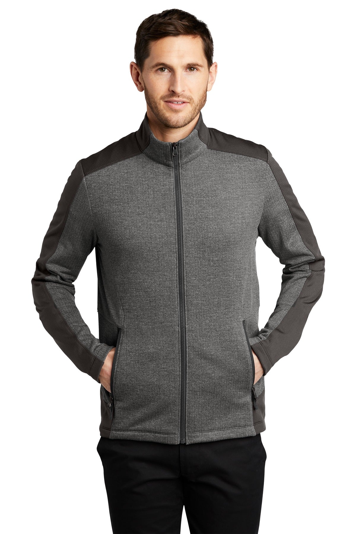 Port Authority Men's Grid Fleece Jacket. F239 Mens Apparel Jackets & Vests