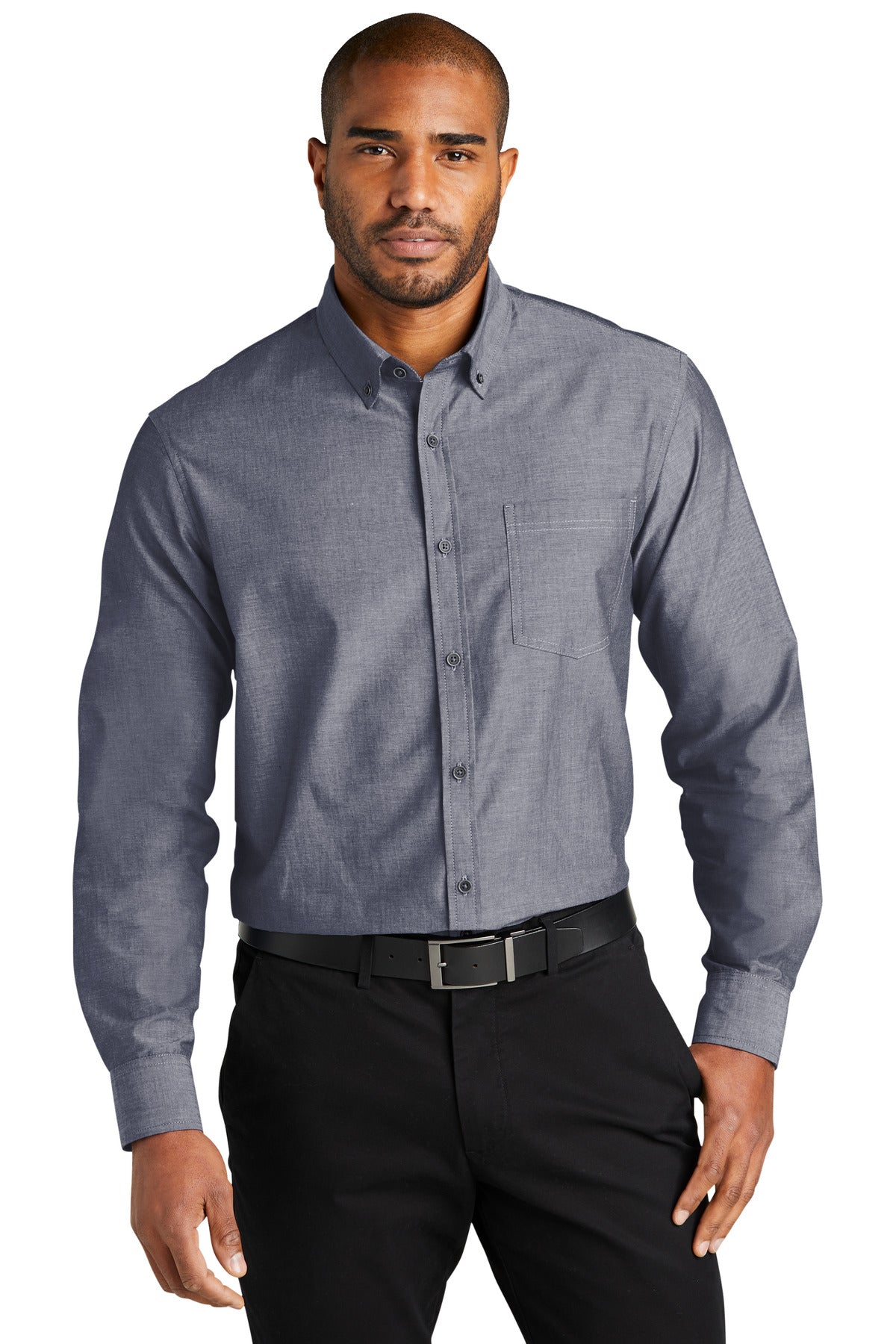 Port Authority Men's Long Sleeve Chambray Easy Care Shirt W382 Mens Apparel Shirts & Tops