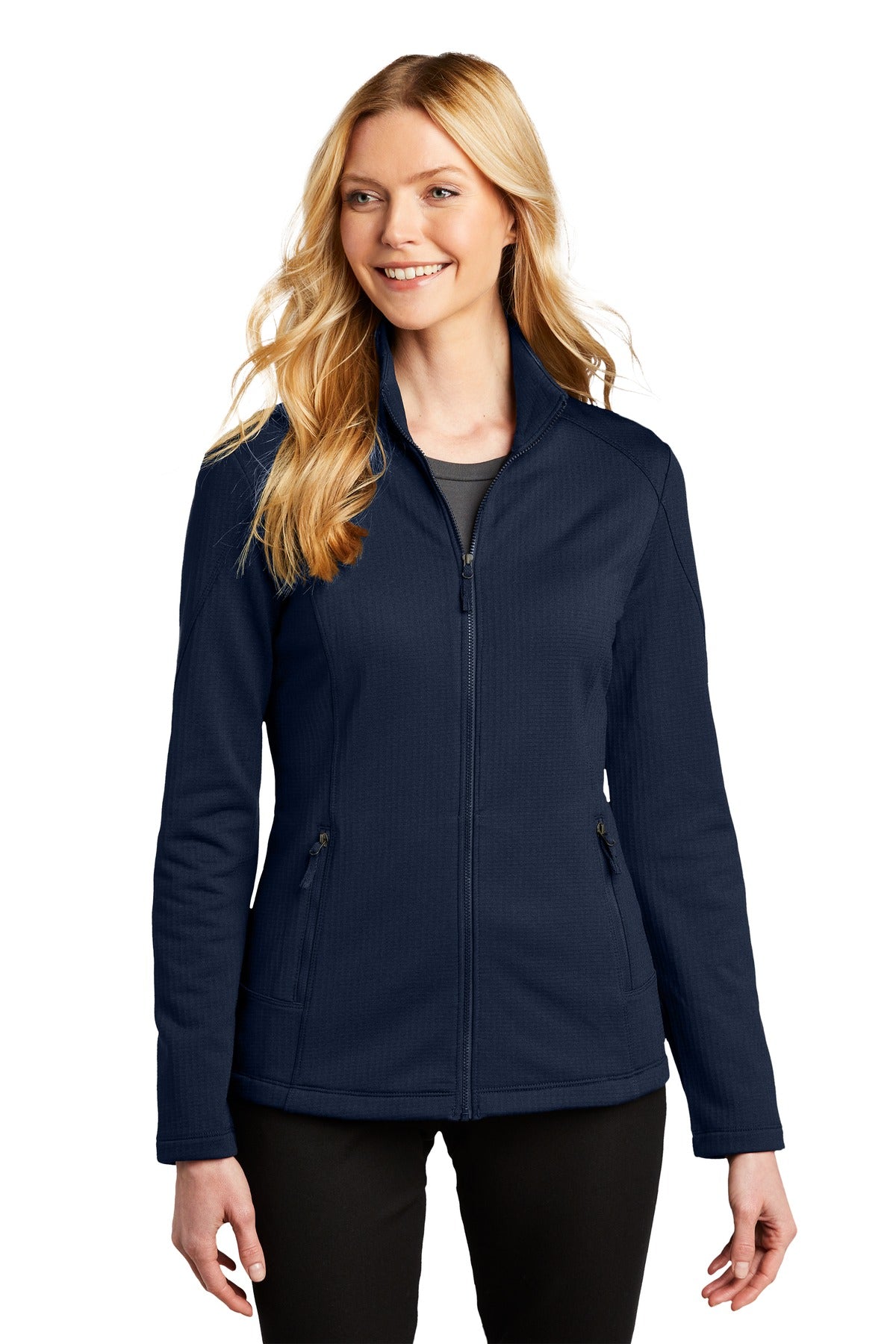Port Authority Women's Grid Fleece Jacket. L239 Womens Apparel Jackets & Vests
