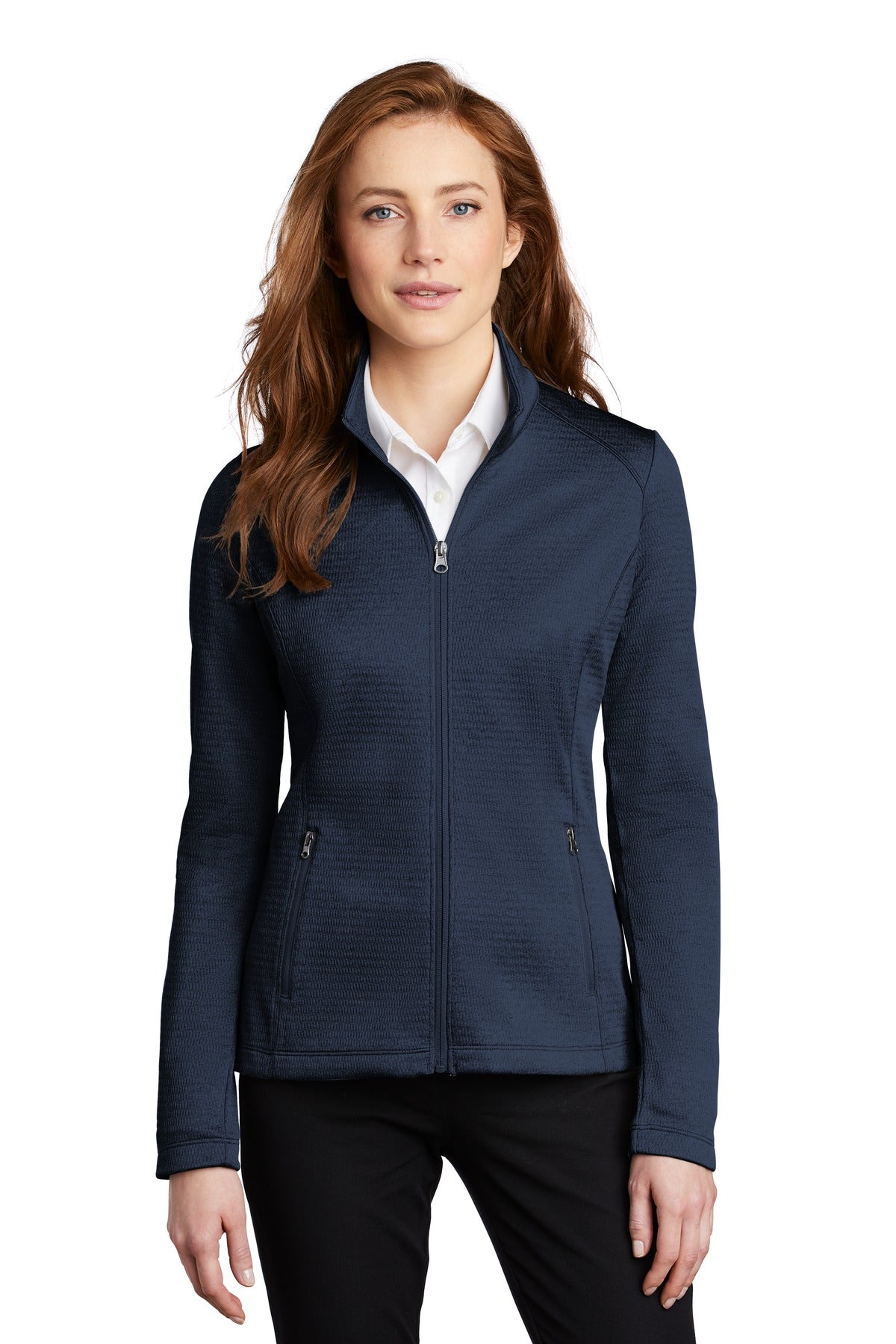 Port Authority Women's Diamond Heather Fleece Full-Zip Jacket L249 Womens Apparel Jackets & Vests