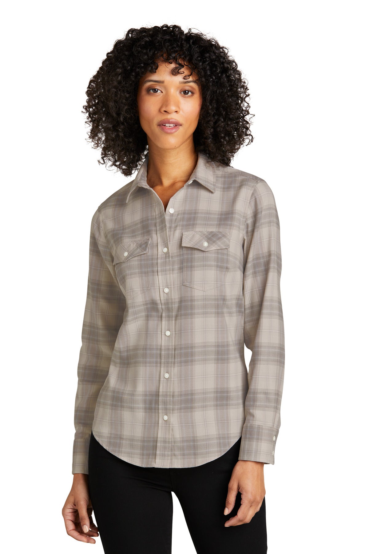 Port Authority Women's Long Sleeve Ombre Plaid Shirt LW672 Womens Apparel Shirts & Tops