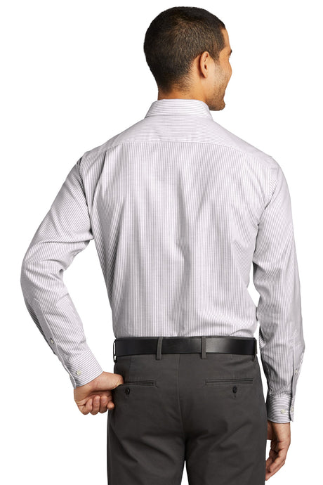 Port Authority Men's SuperPro Oxford Stripe Shirt. W657 Mens Apparel Shirts & Tops