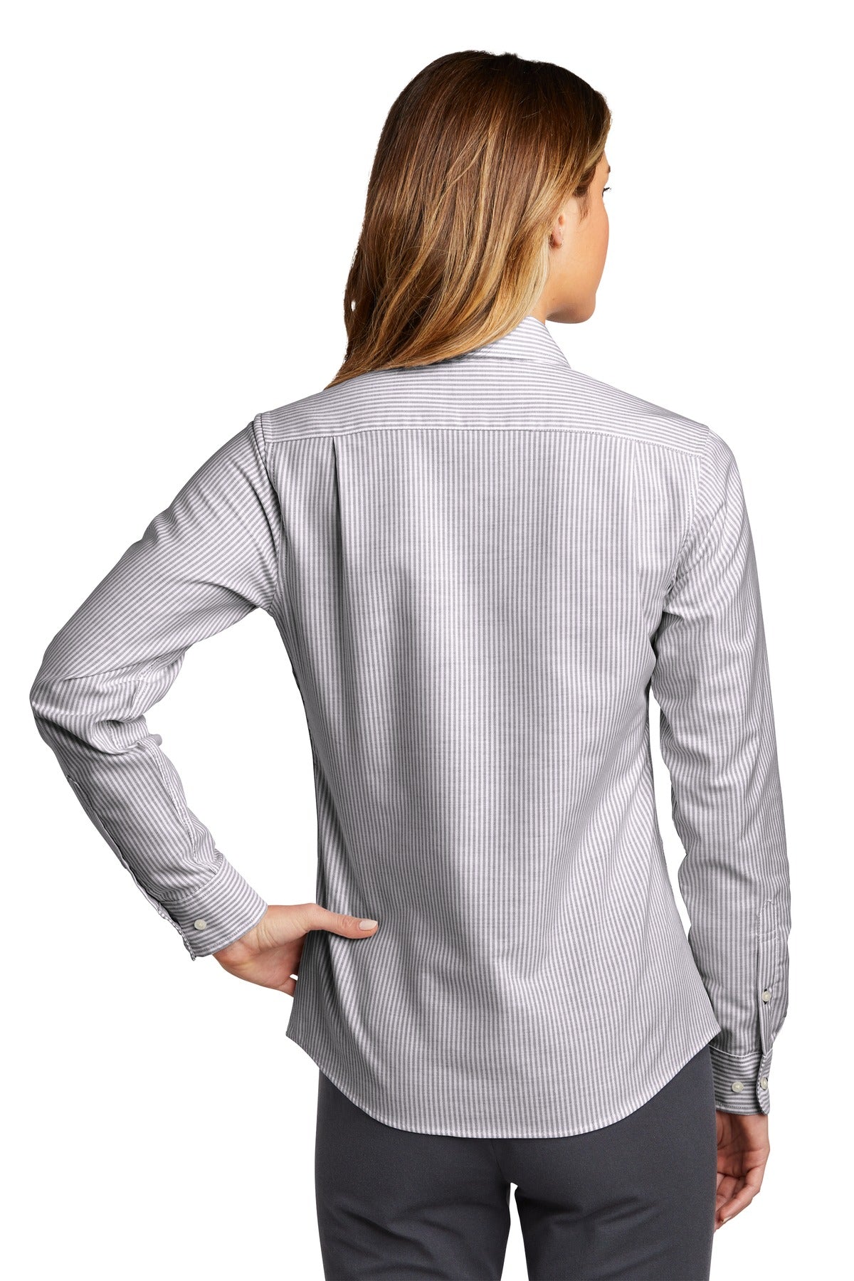 Port Authority Women's SuperPro Oxford Stripe Shirt. LW657 Womens Apparel Shirts & Tops