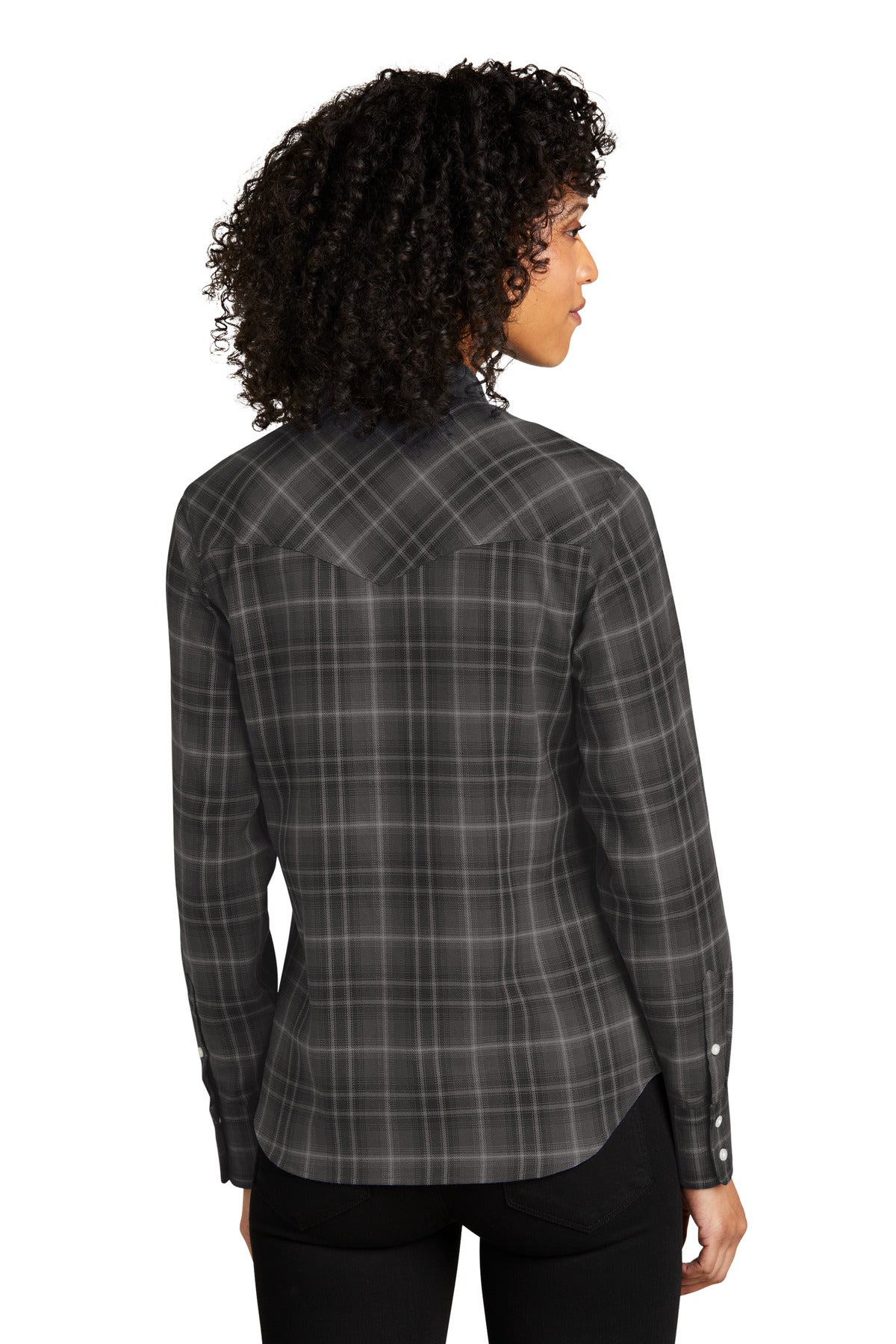 Port Authority Women's Long Sleeve Ombre Plaid Shirt LW672 Womens Apparel Shirts & Tops