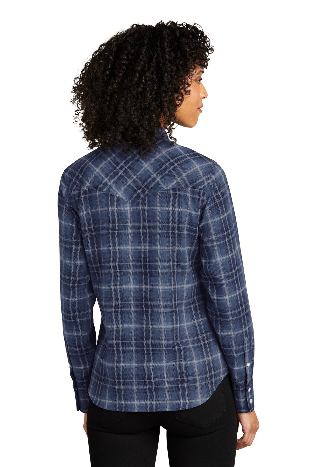 Port Authority Women's Long Sleeve Ombre Plaid Shirt LW672 Womens Apparel Shirts & Tops