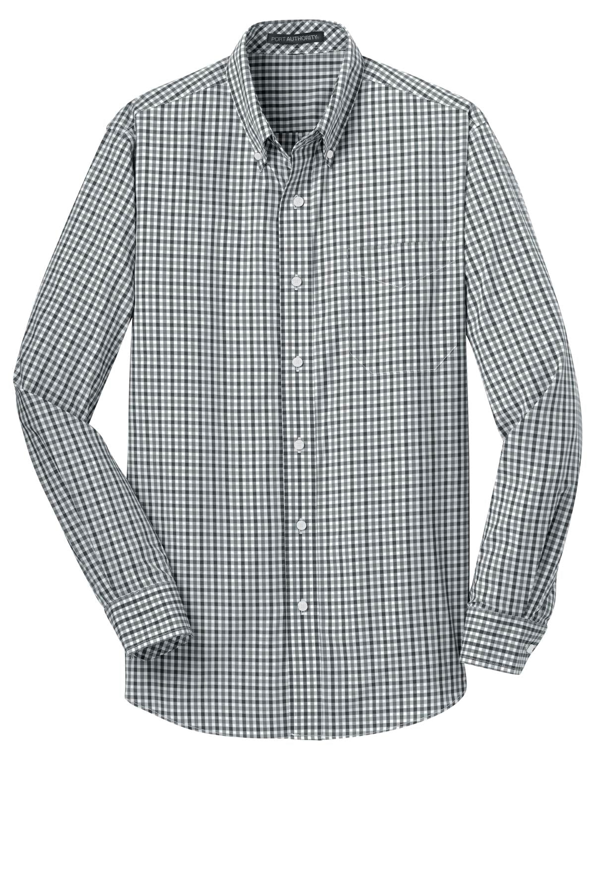 Port Authority Men's Long Sleeve Gingham Easy Care Shirt. S654 Mens Apparel Shirts & Tops