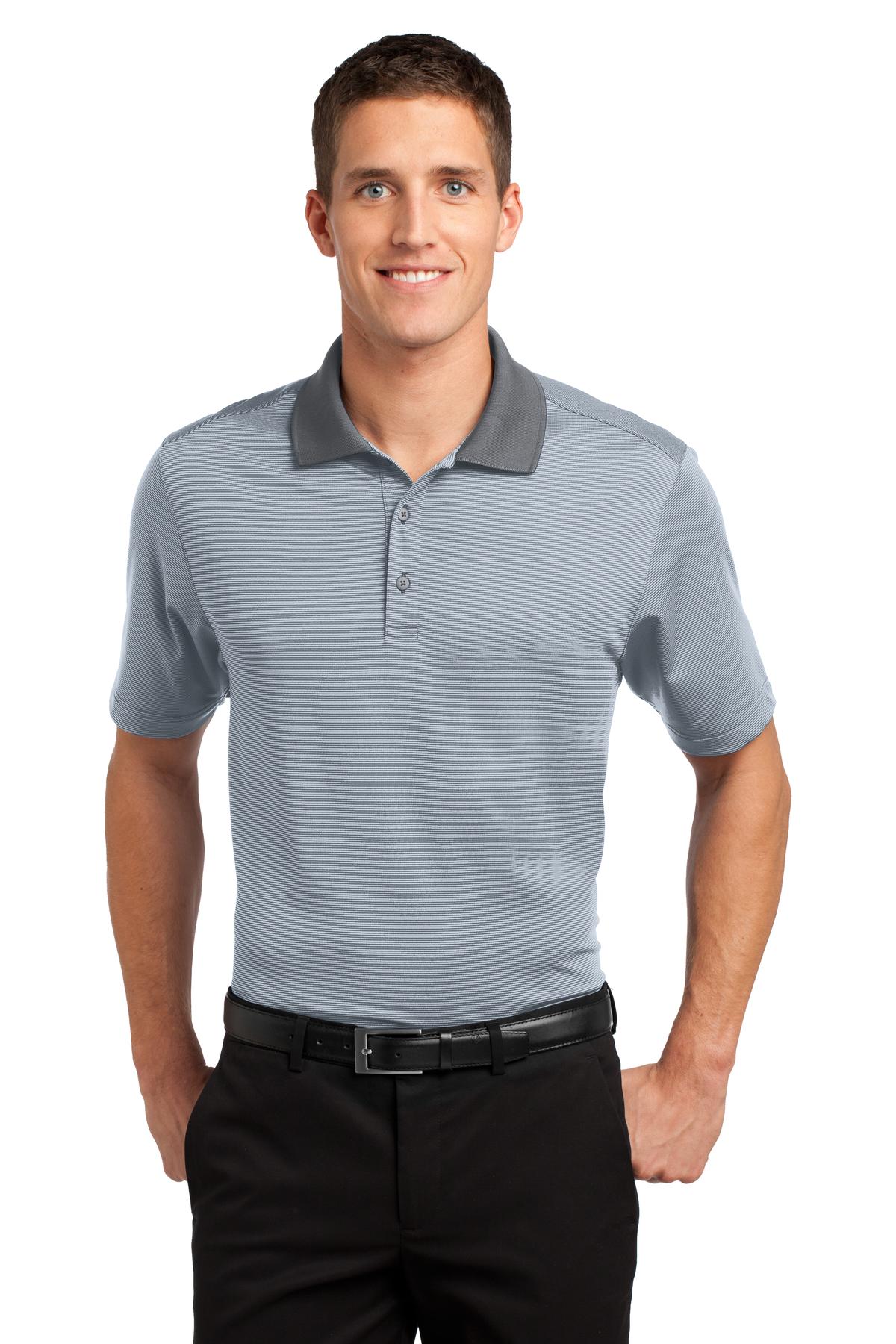 Port Authority Men's Fine Stripe Performance Polo. K558 Mens Apparel Shirts & Tops