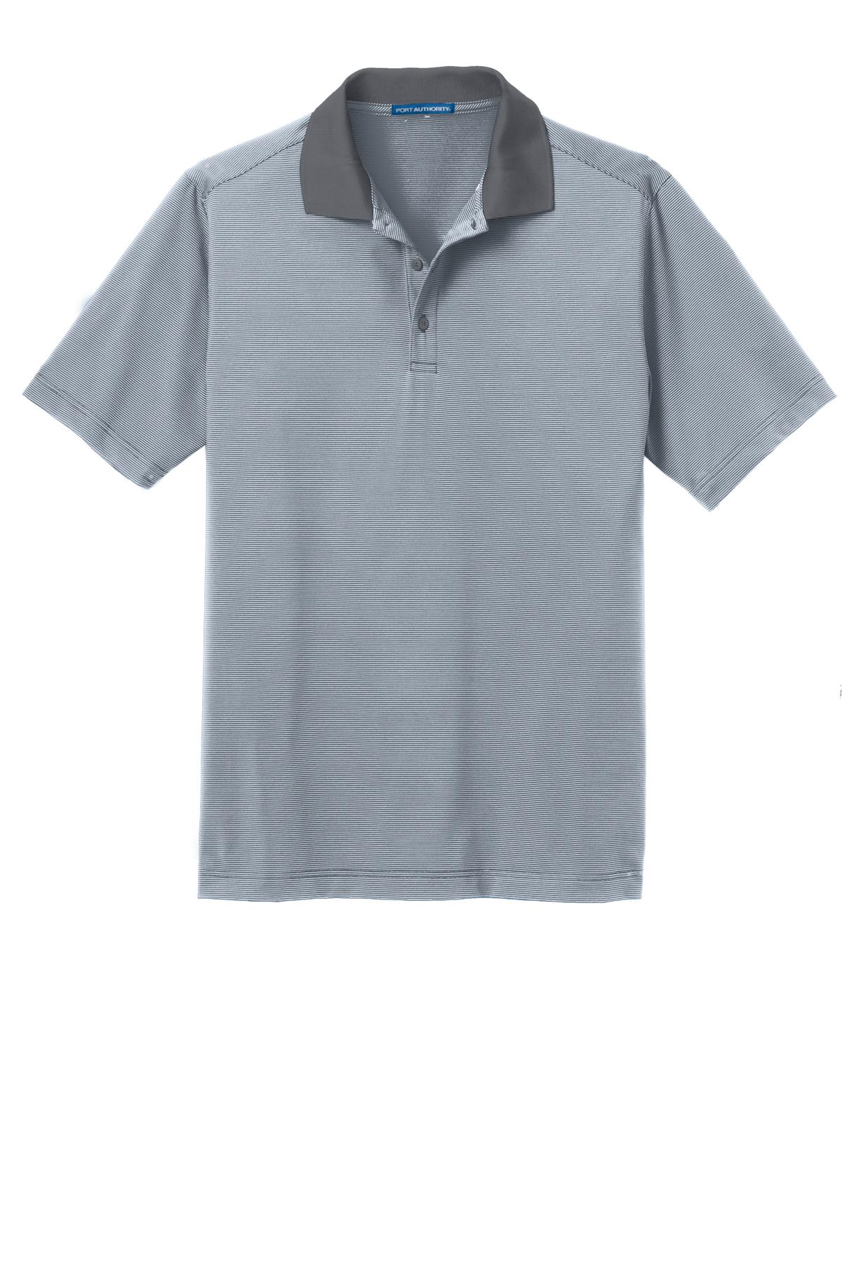 Port Authority Men's Fine Stripe Performance Polo. K558 Mens Apparel Shirts & Tops