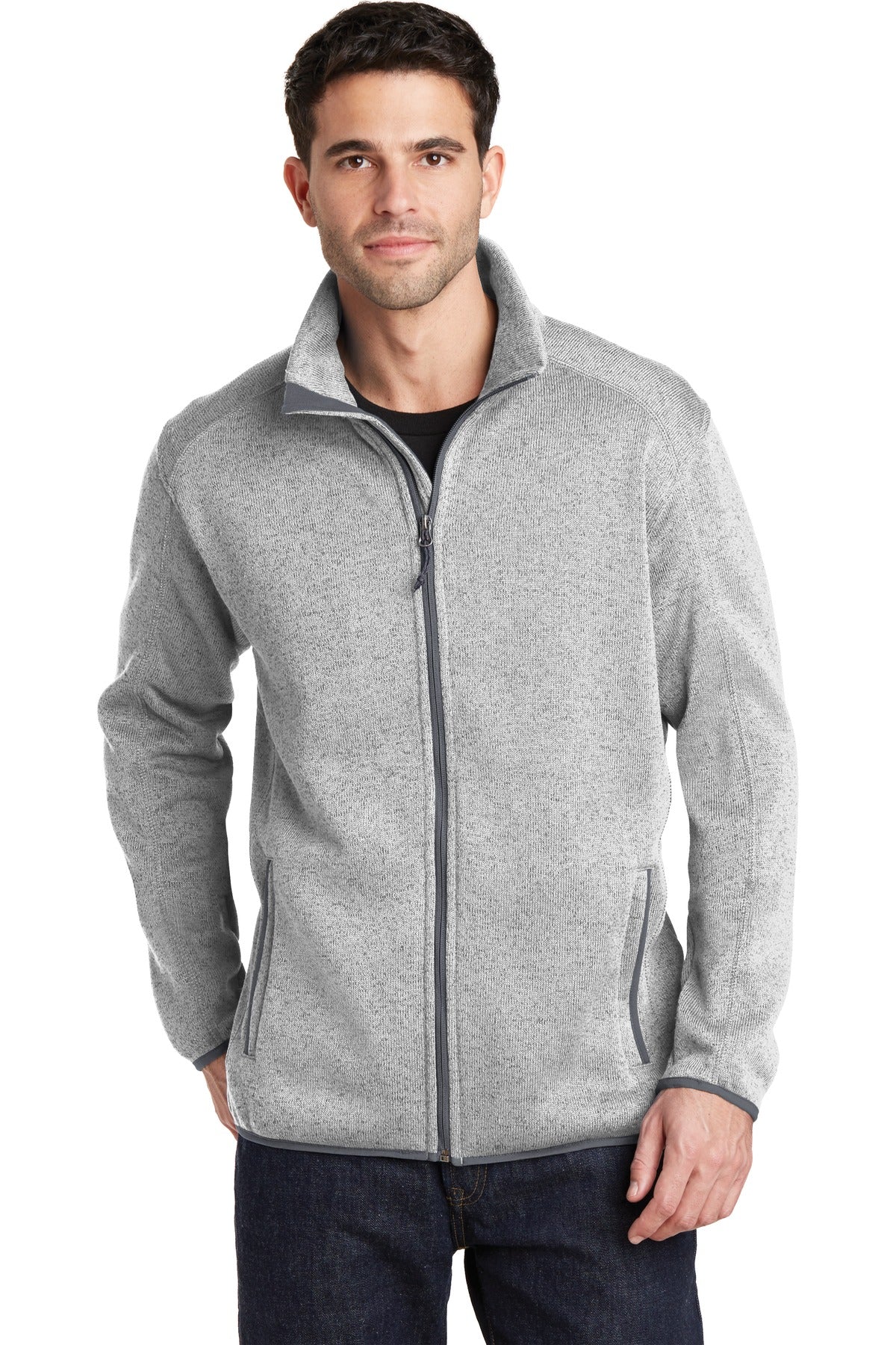 Port Authority Men's Sweater Fleece Jacket. F232 Mens Apparel Jackets & Vests