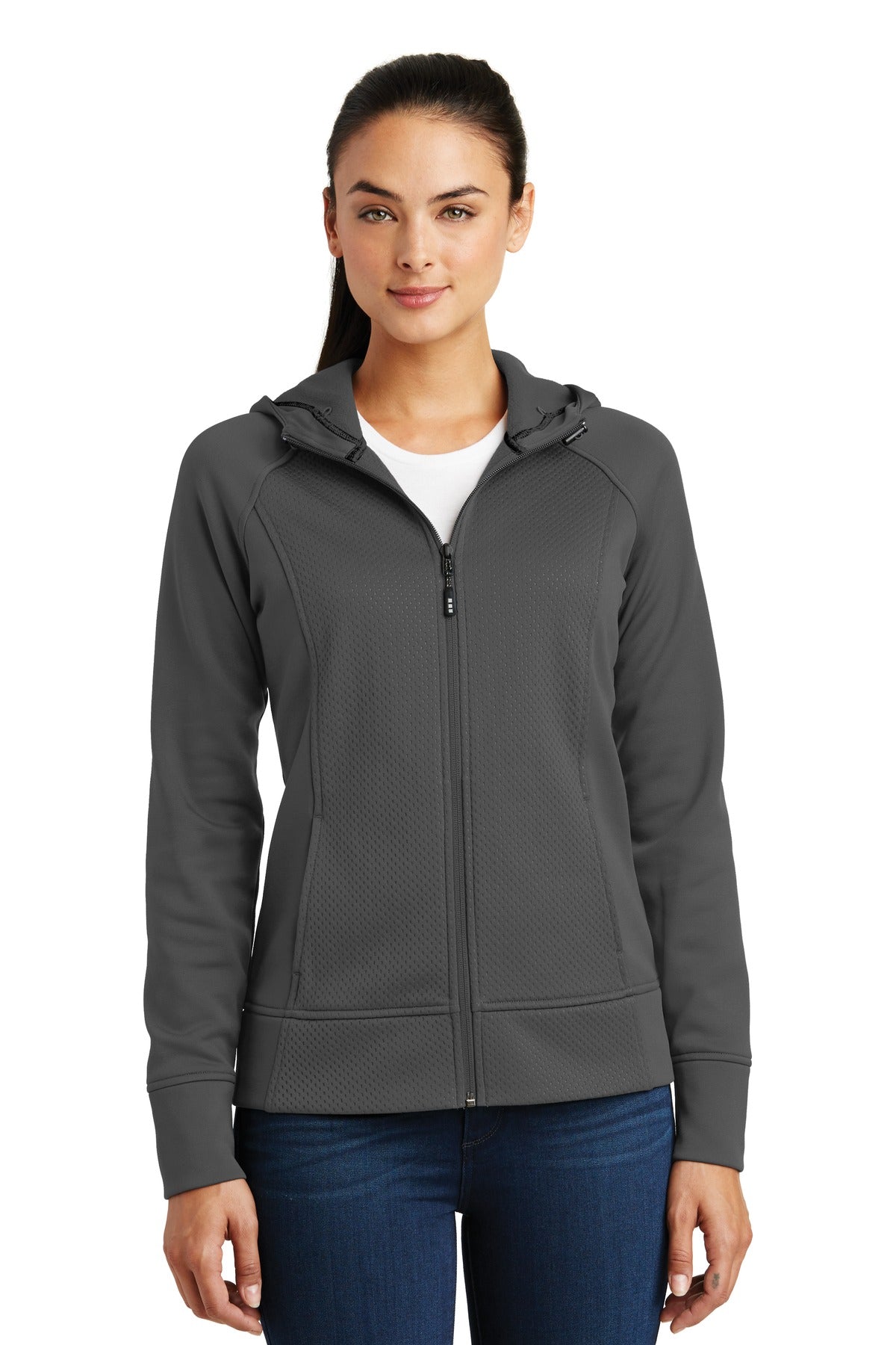 Sport-Tek Ladies Rival Tech Fleece Full-Zip Hooded Jacket. LST295 Womens Apparel Sweatshirts & Fleece