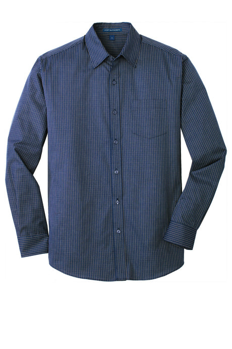 Port Authority Men's Micro Tattersall Easy Care Shirt. W643 Mens Apparel Shirts & Tops