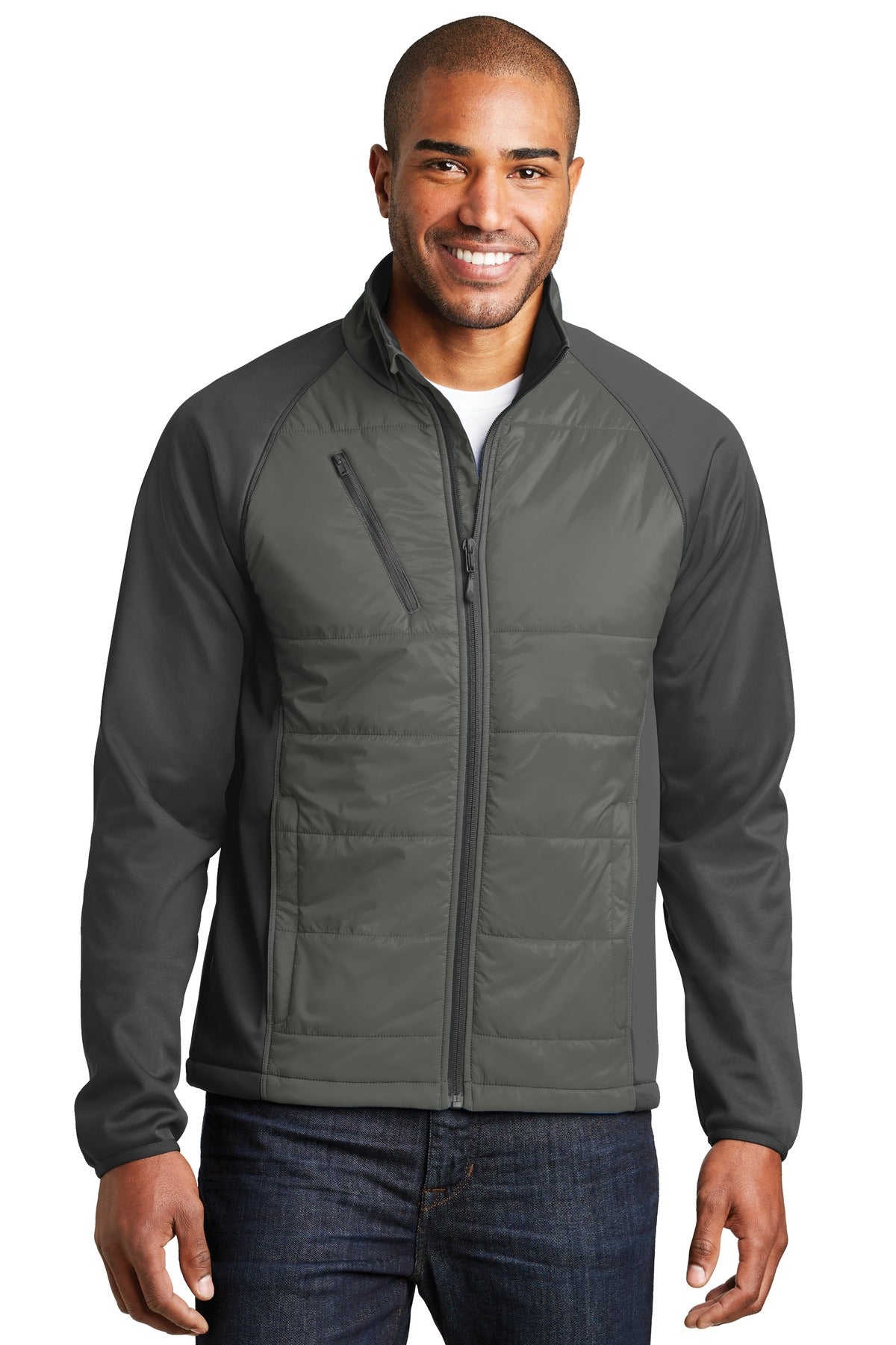 Port Authority Men's Hybrid Soft Shell Jacket. J787 Mens Apparel Jackets & Vests
