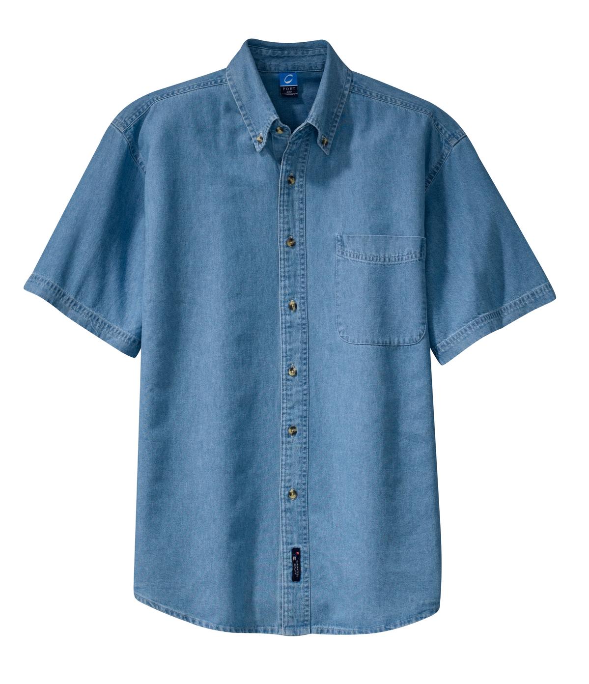 Port & Company Men's Short Sleeve Value Denim Shirt Mens Apparel Shirts & Tops