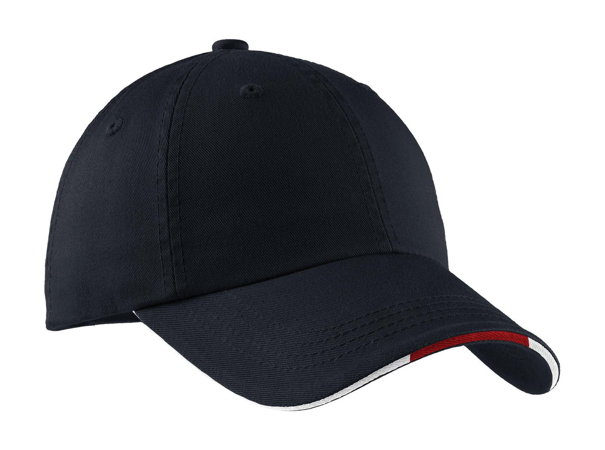 Port Authority Sandwich Bill Cap with Striped Closure Unisex Accessories Hats & Caps