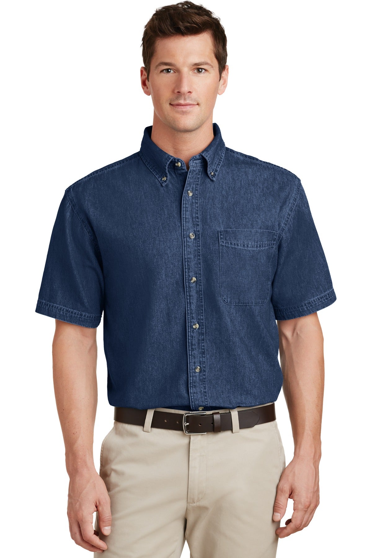 Port & Company Men's Short Sleeve Value Denim Shirt Mens Apparel Shirts & Tops