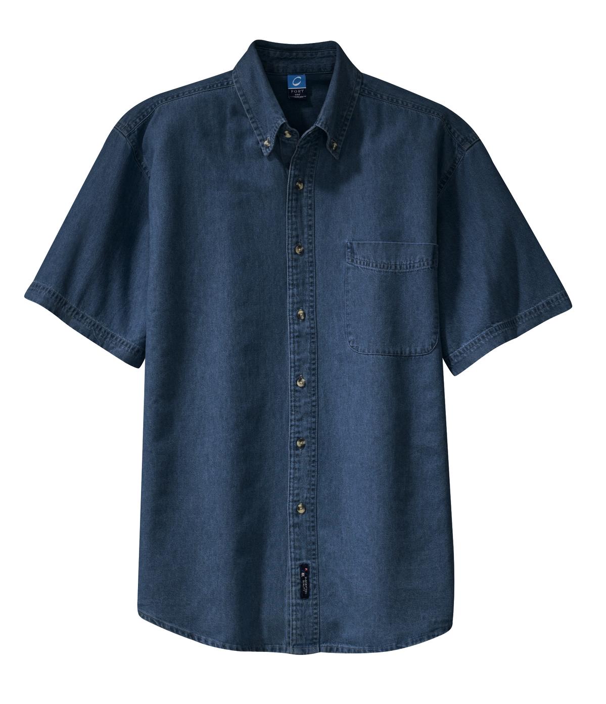 Port & Company Men's Short Sleeve Value Denim Shirt Mens Apparel Shirts & Tops