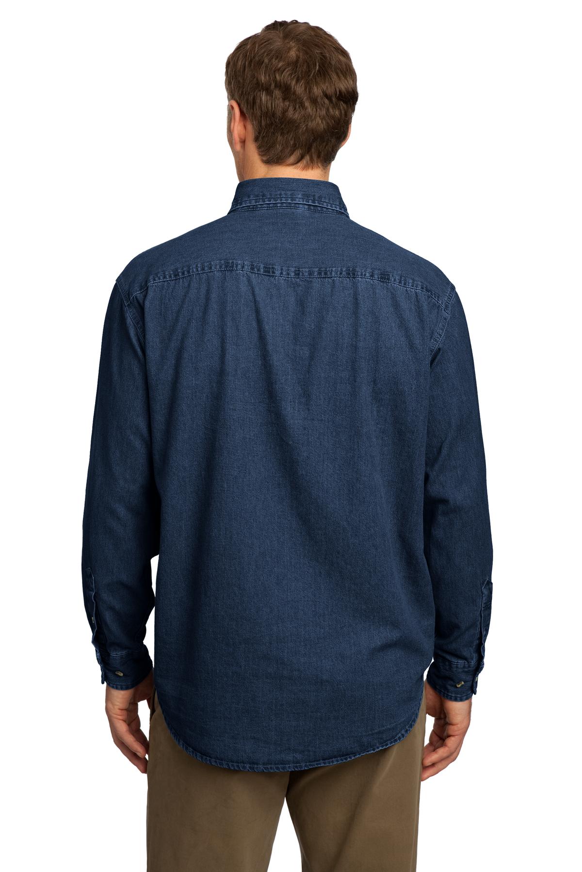 Port & Company Men's Long Sleeve Value Denim Shirt Mens Apparel Shirts & Tops