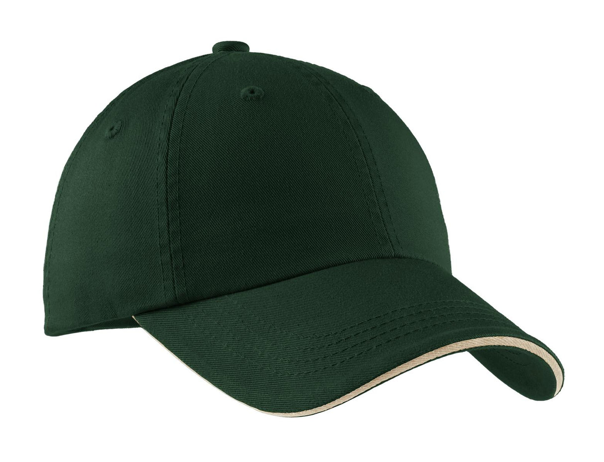 Port Authority Sandwich Bill Cap with Striped Closure Unisex Accessories Hats & Caps