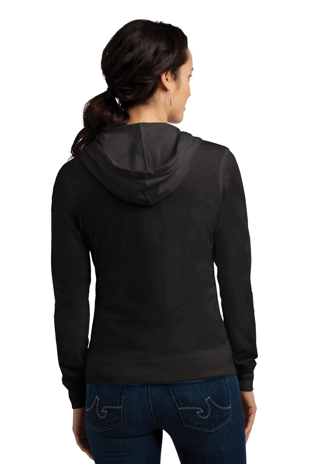District Women's Fitted Jersey Full-Zip Hoodie. DT2100 Womens Apparel Sweatshirts & Fleece