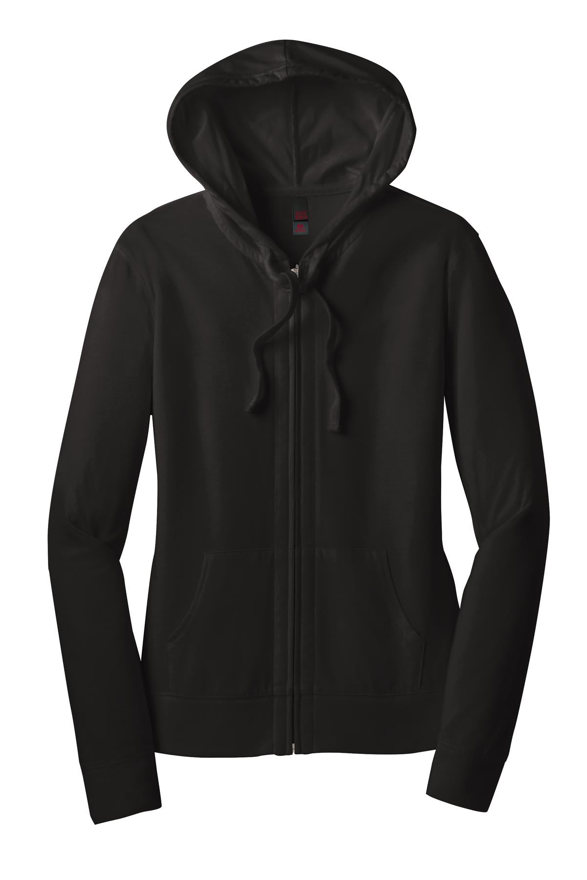 District Women's Fitted Jersey Full-Zip Hoodie. DT2100 Womens Apparel Sweatshirts & Fleece