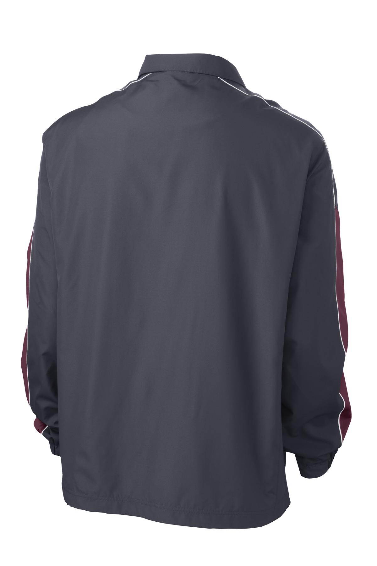 Sport-Tek Piped Colorblock Wind Jacket. JST61 Mens Apparel Jackets & Vests