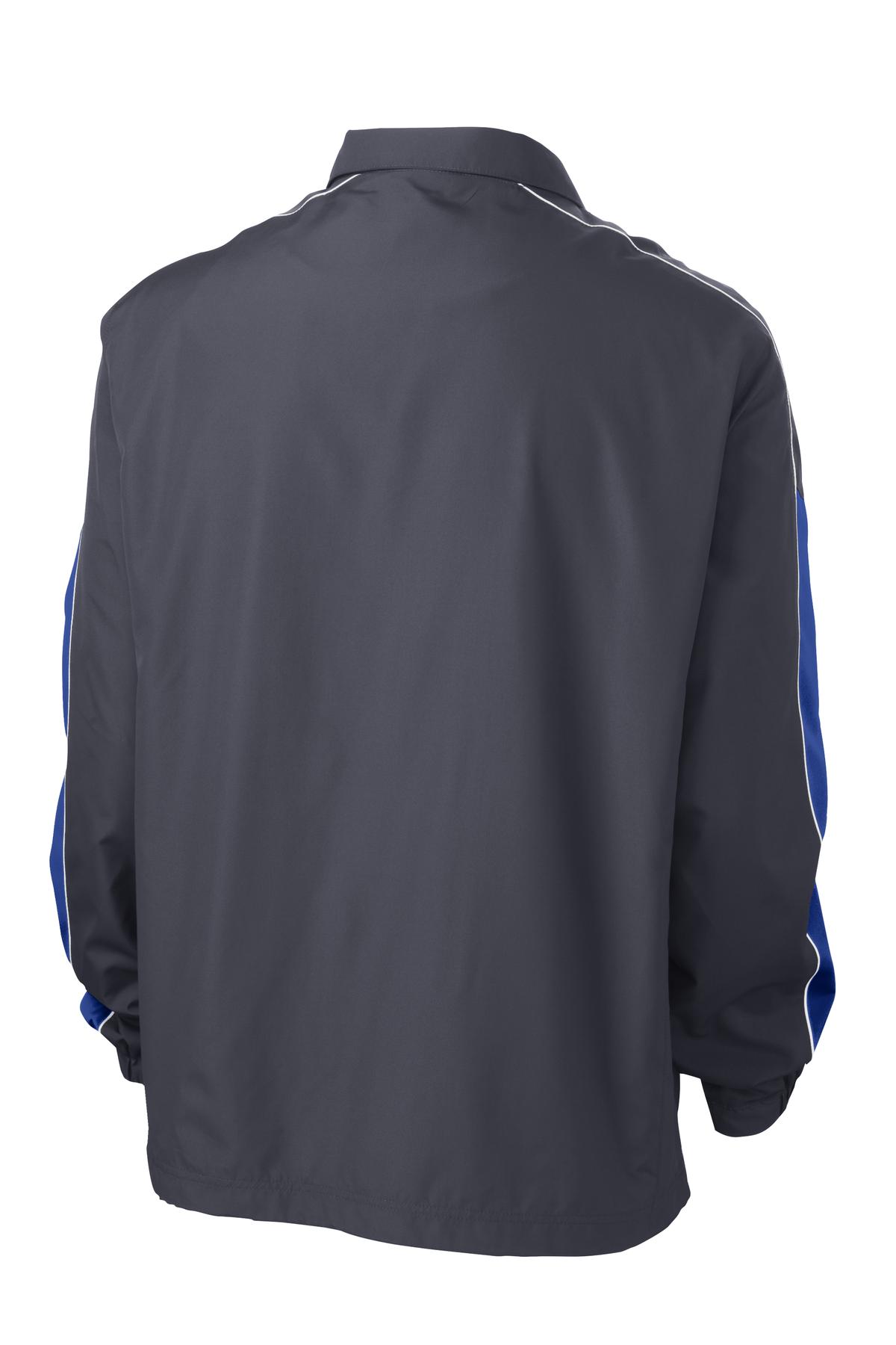Sport-Tek Piped Colorblock Wind Jacket. JST61 Mens Apparel Jackets & Vests