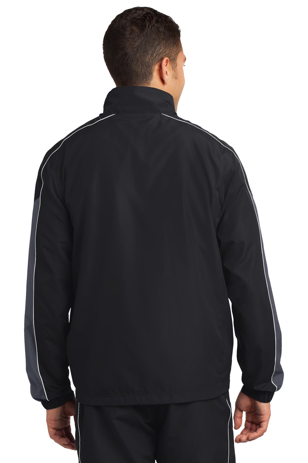Sport-Tek Piped Colorblock Wind Jacket. JST61 Mens Apparel Jackets & Vests