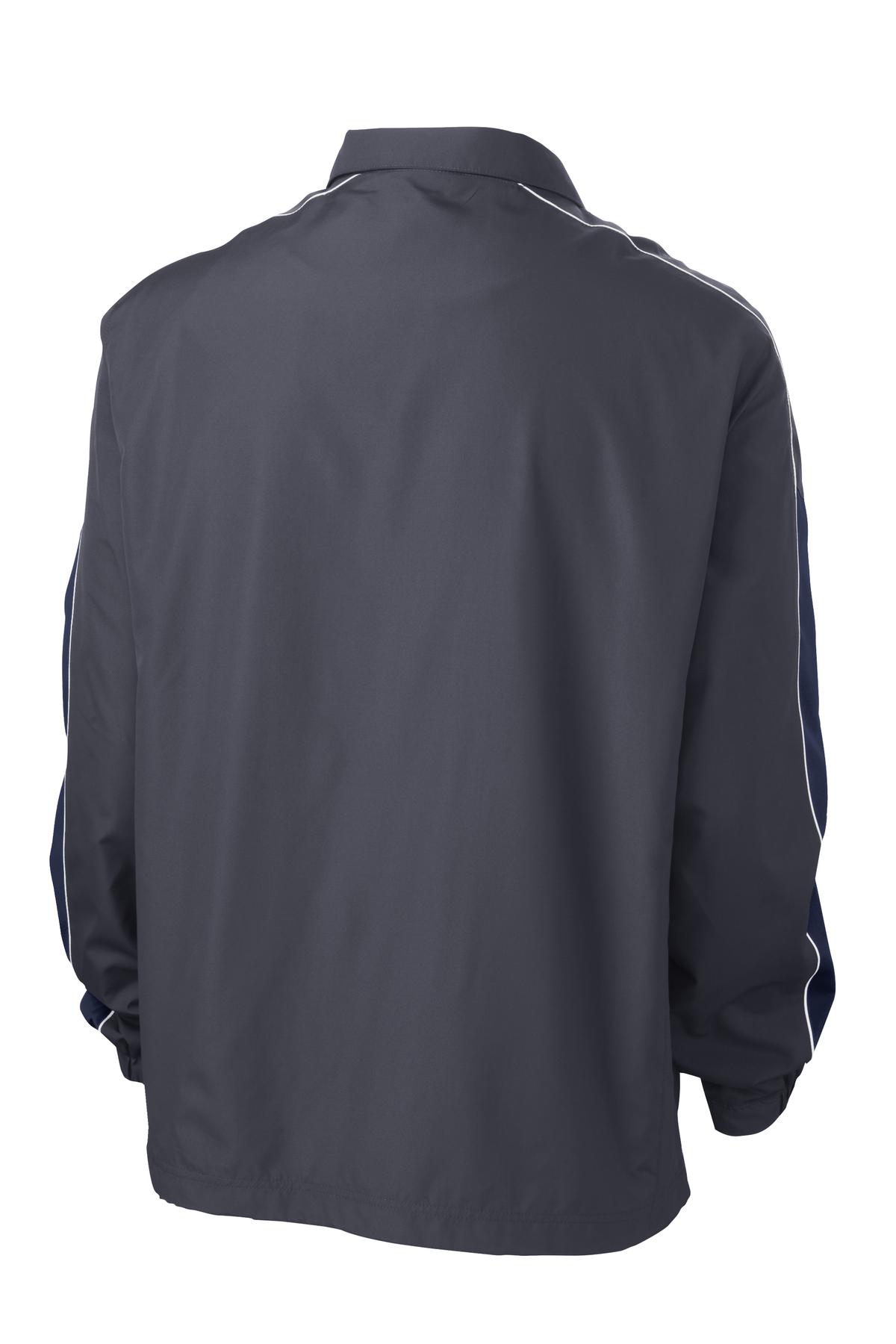 Sport-Tek Piped Colorblock Wind Jacket. JST61 Mens Apparel Jackets & Vests