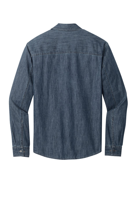 Port Authority Men's Long Sleeve Perfect Denim Shirt W676 Mens Apparel Shirts & Tops