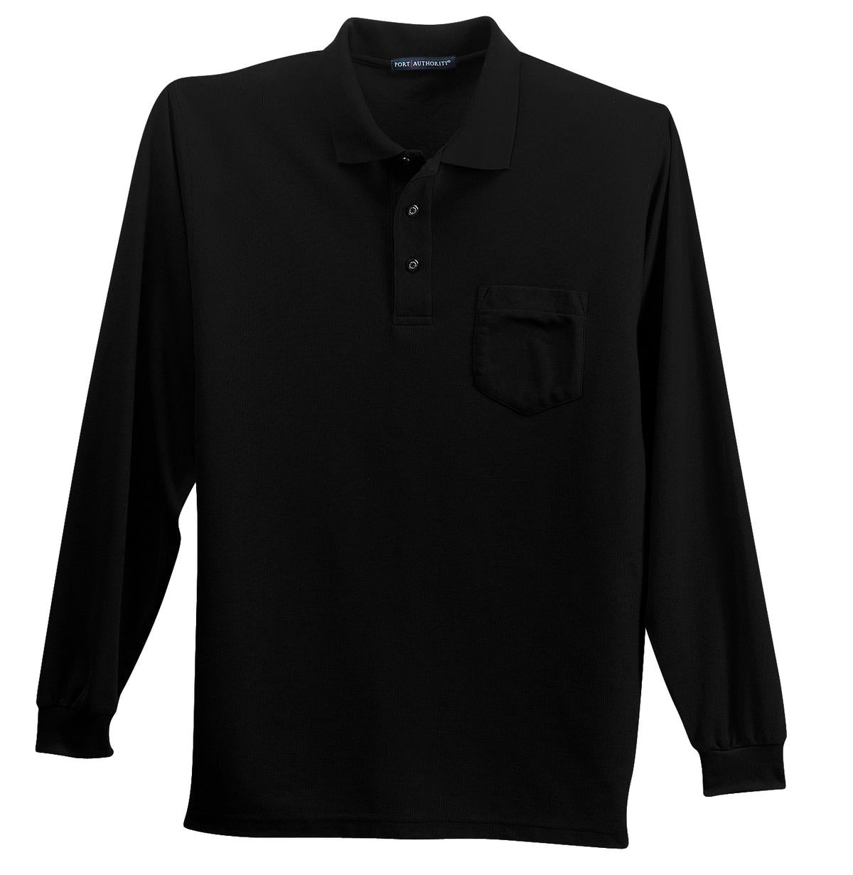 Port Authority Men's Long Sleeve Silk Touch Polo with Pocket. K500LSP Mens Apparel Shirts & Tops