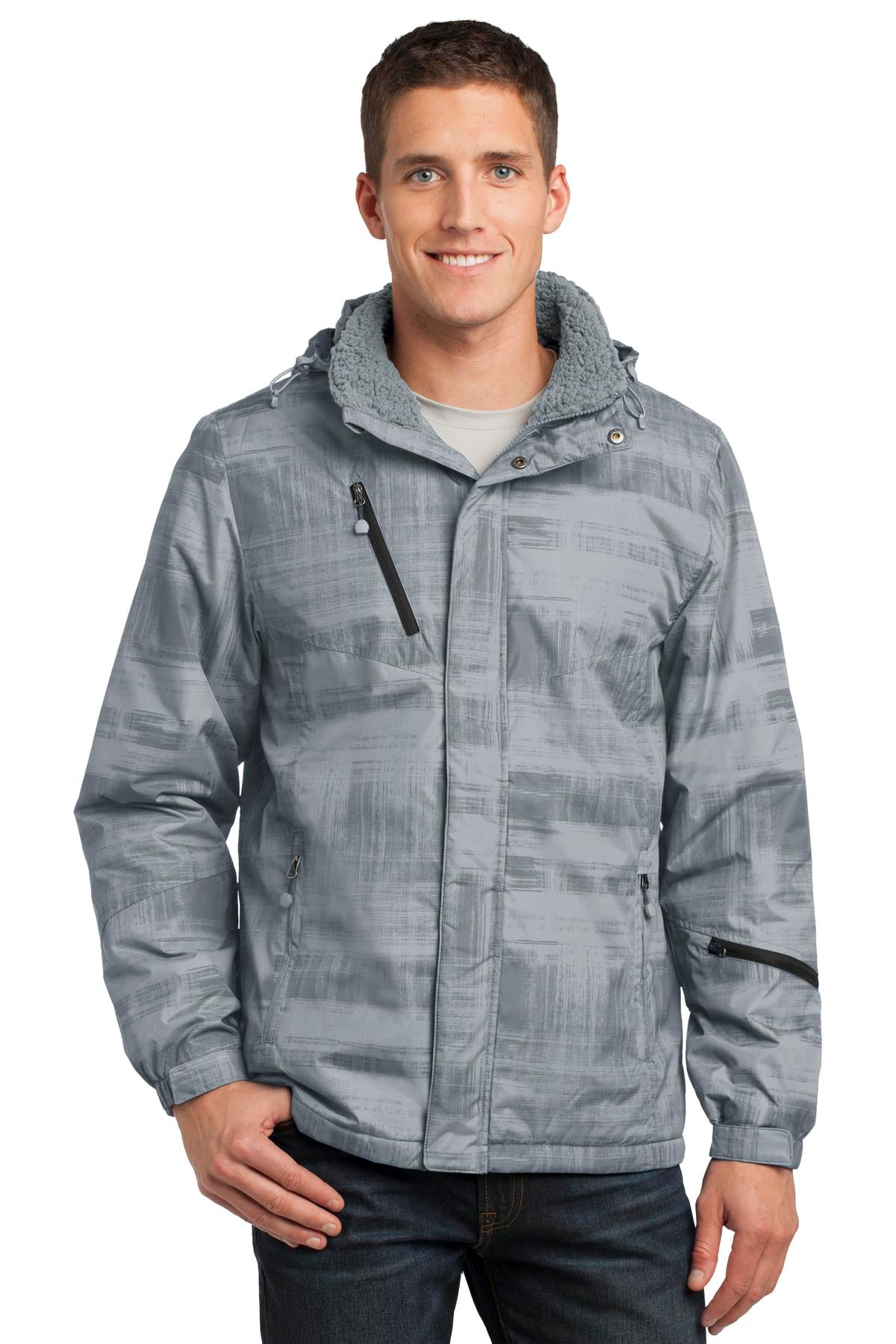 Port Authority Brushstroke Print Insulated Jacket. J320 Mens Apparel Jackets & Vests