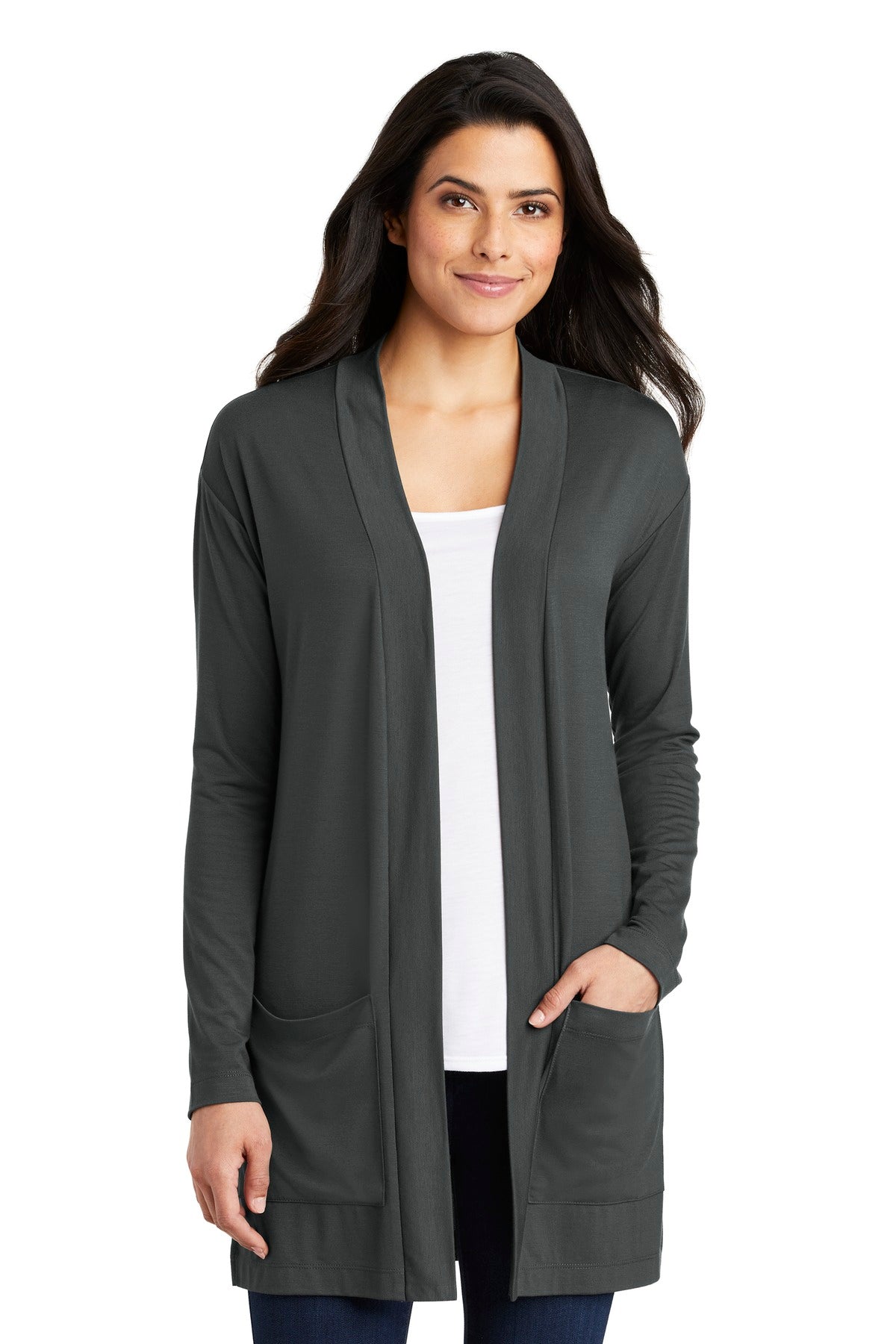 Port Authority Women's Concept Long Pocket Cardigan . LK5434 Womens Apparel Sweatshirts & Fleece