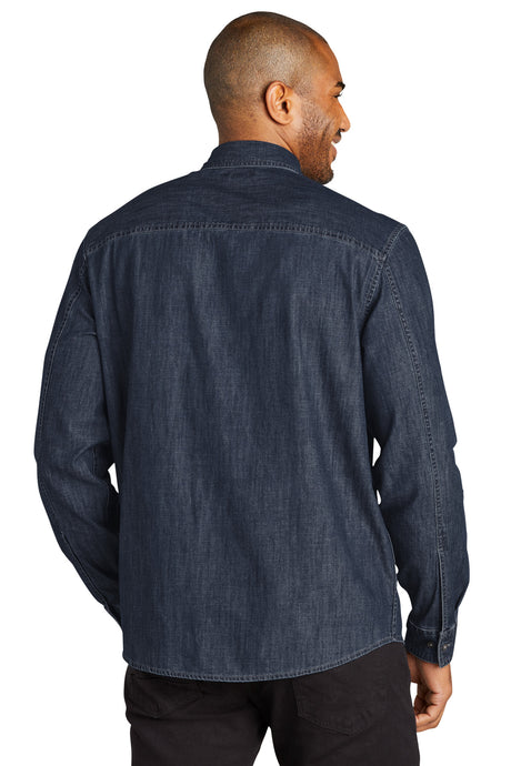 Port Authority Men's Long Sleeve Perfect Denim Shirt W676 Mens Apparel Shirts & Tops
