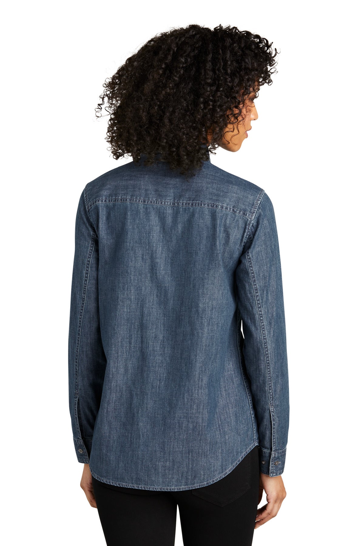 Port Authority Women's Long Sleeve Perfect Denim Shirt LW676 Womens Apparel Shirts & Tops