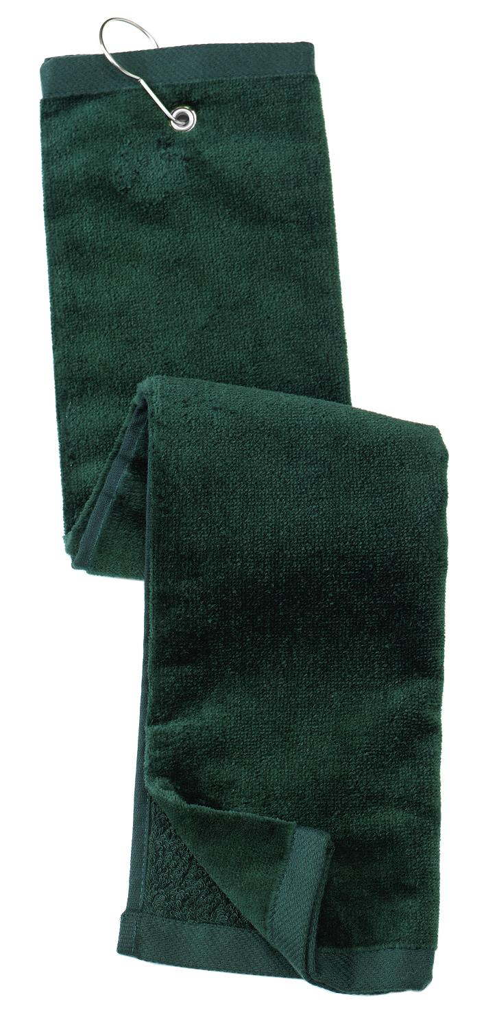 Port Authority Grommeted Tri-Fold Golf Towel. TW50 Unisex Accessories Robes & Towels