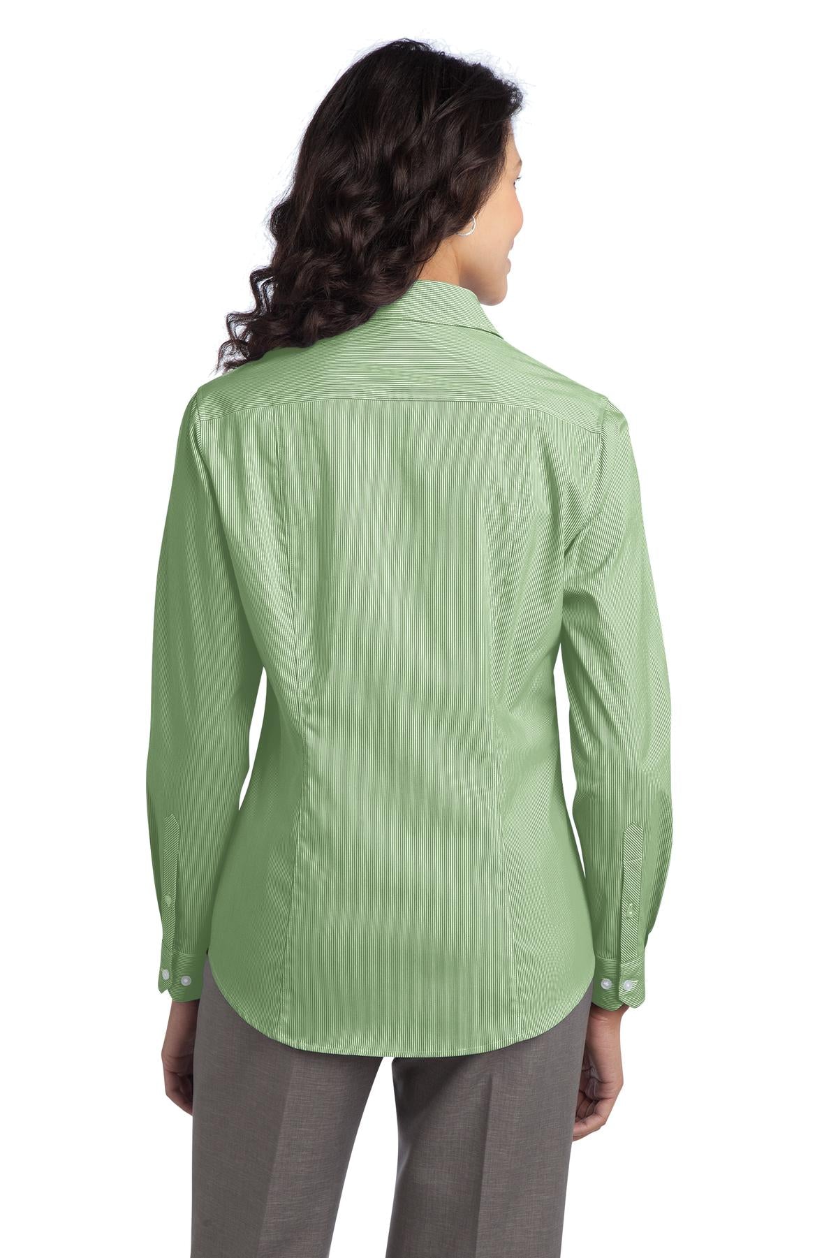 Port Authority Ladies Fine Stripe Stretch Poplin Shirt. L647 Womens Apparel Shirts & Tops