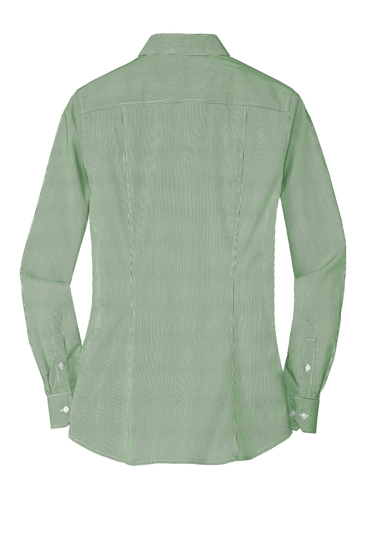 Port Authority Ladies Fine Stripe Stretch Poplin Shirt. L647 Womens Apparel Shirts & Tops