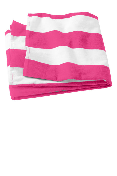 Port Authority Cabana Stripe Beach Towel. PT43 Unisex Accessories Robes & Towels